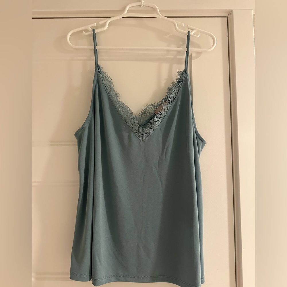 Satin Lace Trim Tank